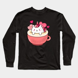 Cute Unicorn Coffee Long Sleeve T-Shirt